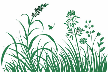 grass and flowers