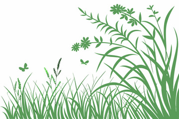 green grass isolated on white