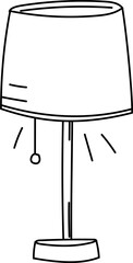 Table lamp hand-drawn household appliance vector illustration
