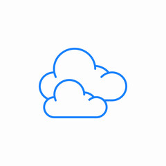 scattered clouds icon sign vector