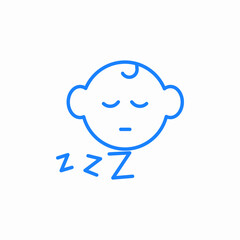 sleeping baby icon sign vector