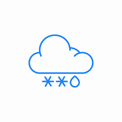 snowy rain icon sign vector