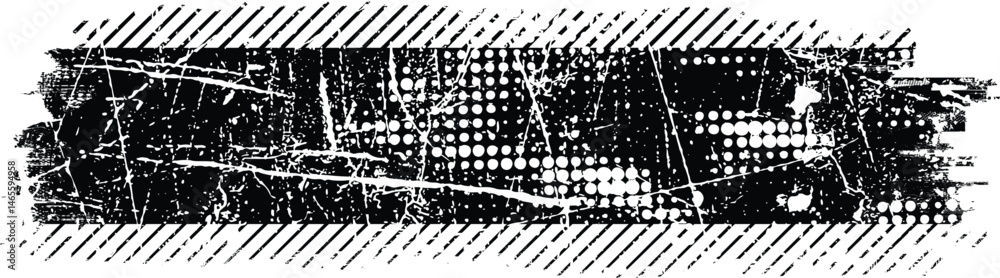 Aufkleber Grunge textured banner with rough edges. Speckled texture. Overlay grunge texture . Simply place texture over any object to create grunge effect . Banner with scratched surface for your design. 