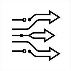 Vector Data Flow Arrows  AI Information Transfer and Signal Path Icon