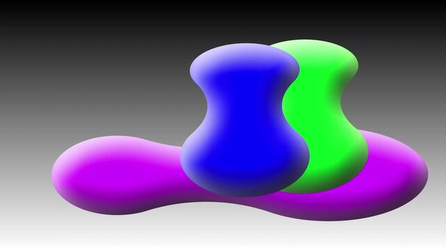 3d animation 3 color gradient liquid blobs with beautiful expanding and closing patterns

