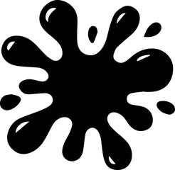 Mini blot flower shaped with compact rounded petals resembling ink blots joined in a circular form.