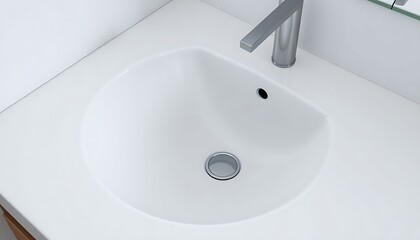 Fototapeta premium white bathroom sink with a chrome faucet