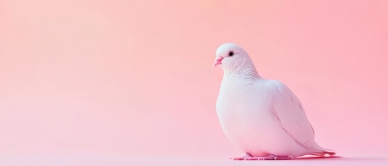 White dove on soft pastel background