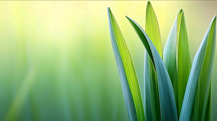 Macro capture of young vibrant greens in a naturally lit organic garden where sunlight filters softly through diffused light creating a high contrast spacious scene