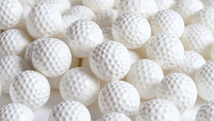 Close-up of many golf balls