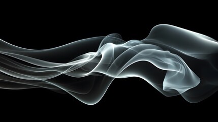 Whispering smoke: Abstract swirling pattern of delicate smoke gracefully dances across a dark backdrop, creating a mesmerizing display of ethereal beauty.