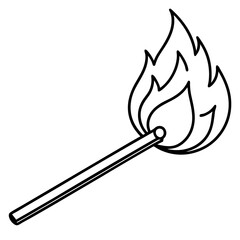 illustration of a burning match