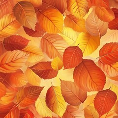 Colorful Foliage texture vibrant autumn leaves detailed botanical background nature season themed illustration picture