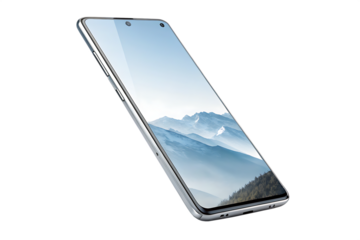 Mobile phone premium PNG digital device for make by ai white background