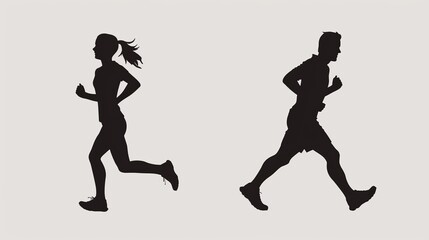 Global Running Day flat vector with jogging silhouettes