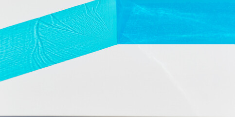 View of a translucent blue plastic film