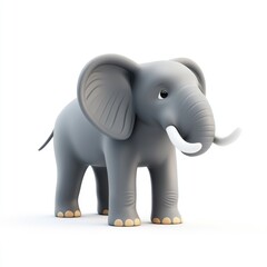 Fototapeta premium Cartoon elephant against a plain background.