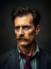 Portrait of a gentleman with a mustache