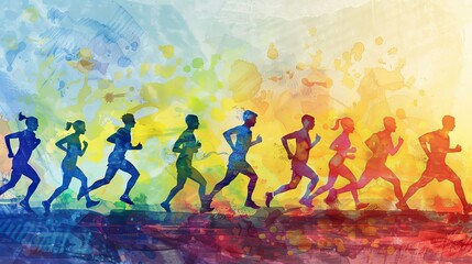 Obraz premium Runners unite for Global Running Day fitness and community