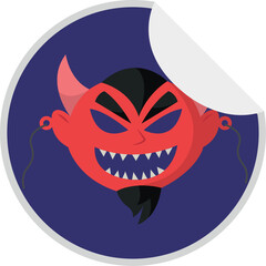 Isolated devil icon halloween illustration