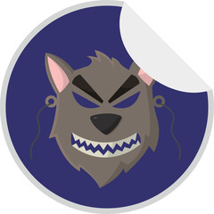 Isolated wolf icon halloween illustration