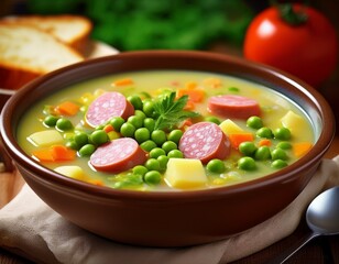 Erbsensuppe mit Wurst
