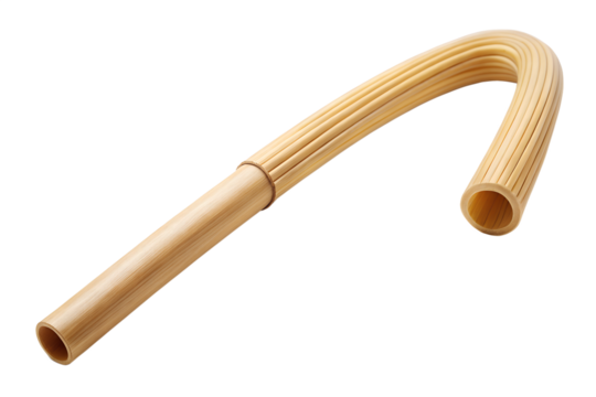 Bamboo cane curved natural light tone isolated on transparent background.