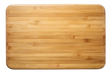 Wooden cutting board food photography prop isolated on transparent background.