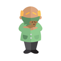 Isolated teacher professions cartoon illustration