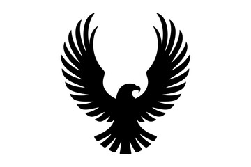 Eagle soaring wings spread vector graphic design