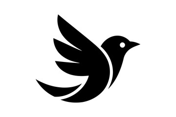 Black bird flying logo design vector illustration
