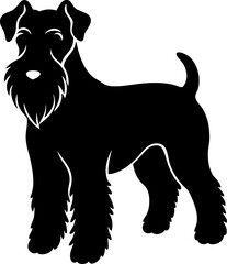 kerry blue terrier simple black silhouette, Black silhouette vector icon, silhouette illustration, Animal silhouette
