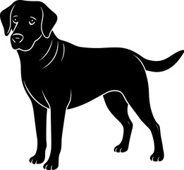 labrador retriever simple black silhouette, Black silhouette vector icon, silhouette illustration, Animal silhouette