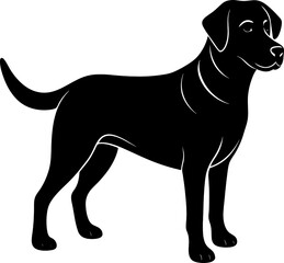 Obraz premium labrador retriever simple black silhouette, Black silhouette vector icon, silhouette illustration, Animal silhouette