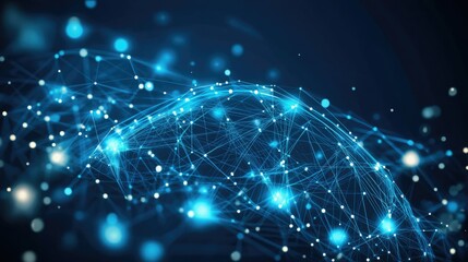 Abstract digital globe design with luminous connections.