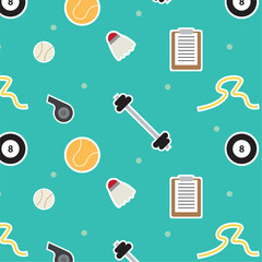 Seamless pattern with sports icons. Vector