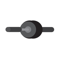 Flat barbell side view icon. Vector