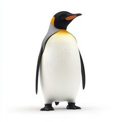 This digitally rendered emperor penguin stands proudly.
