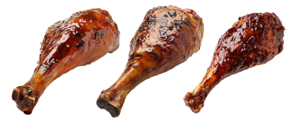 Giant turkey leg smoked and glazed on white