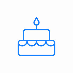 birthday cake candle icon sign vector