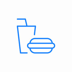 burger and drink icon sign vector
