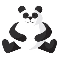 Obraz premium Cute cartoon panda sitting. Vector