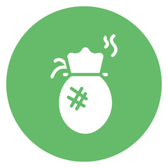 Bold Glyph Garbage Bag Circle Icon