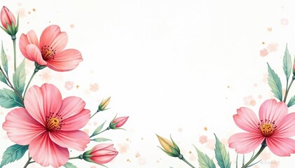 Fototapeta premium Delicate watercolor floral pattern on soft white background, blue, yellow, seamless