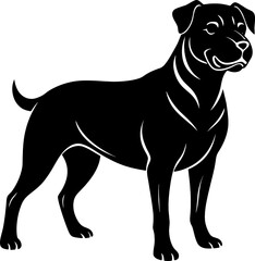 rottweiler simple black silhouette, Black silhouette vector icon, silhouette illustration, Animal silhouette
