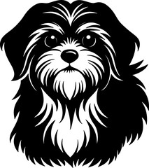 shih tzu simple black silhouette, Black silhouette vector icon, silhouette illustration, Animal silhouette