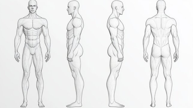An outline of a man and woman creates a human body silhouette, with a patient front view contour, and isolated modern monochrome male and female persons are shown standing at full height, forming a