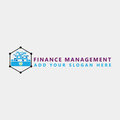 finance business management logo design vector
