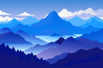 Fototapete Rund mountain landscape in the morning © Shumanto