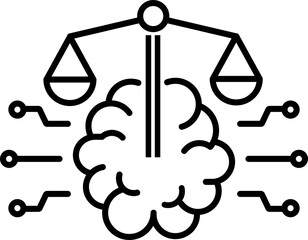 AI ethics icon with editable outlines. Perfect for responsible AI, fairness, and bias detection tools.